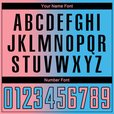 Custom Sky Blue Medium Pink-Black Sublimation Gradient Fashion Soccer Uniform Jersey