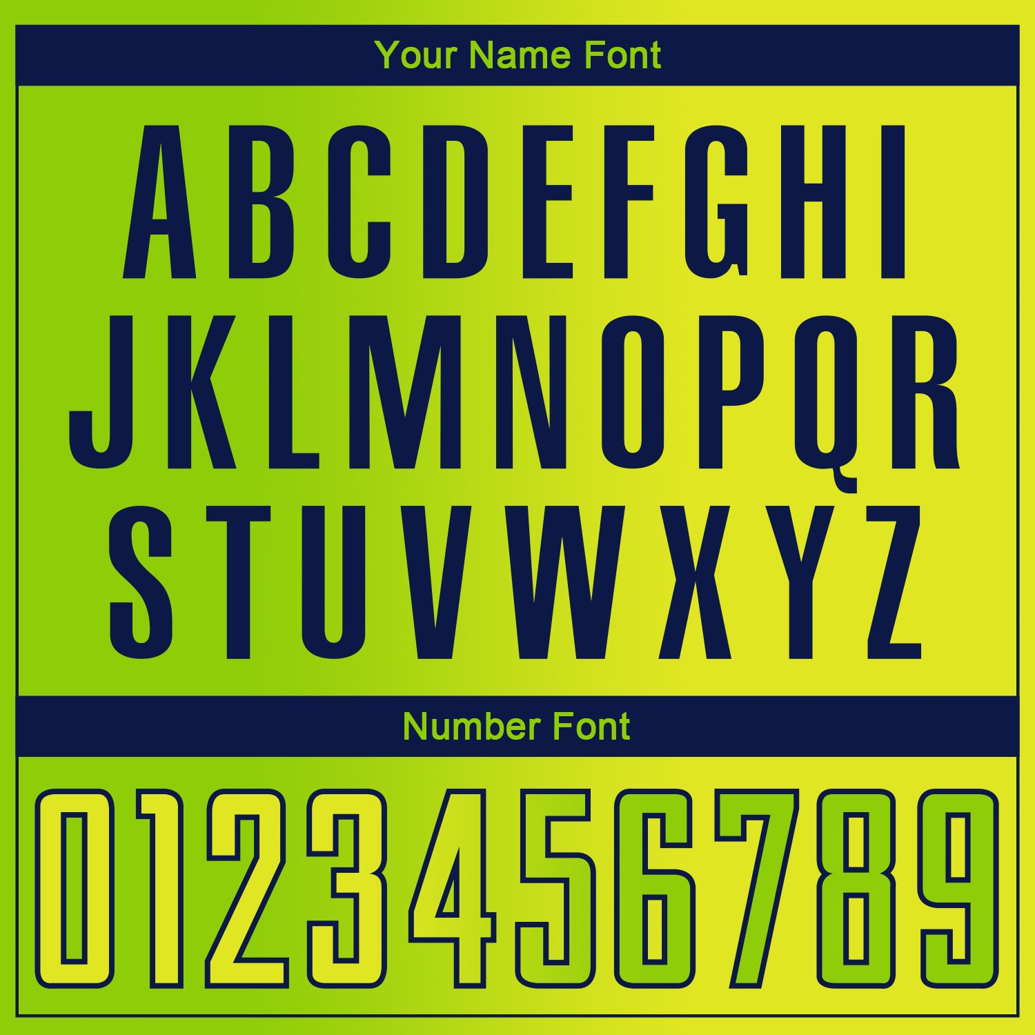 Custom Neon Yellow Neon Green-Navy Sublimation Gradient Fashion Soccer Uniform Jersey