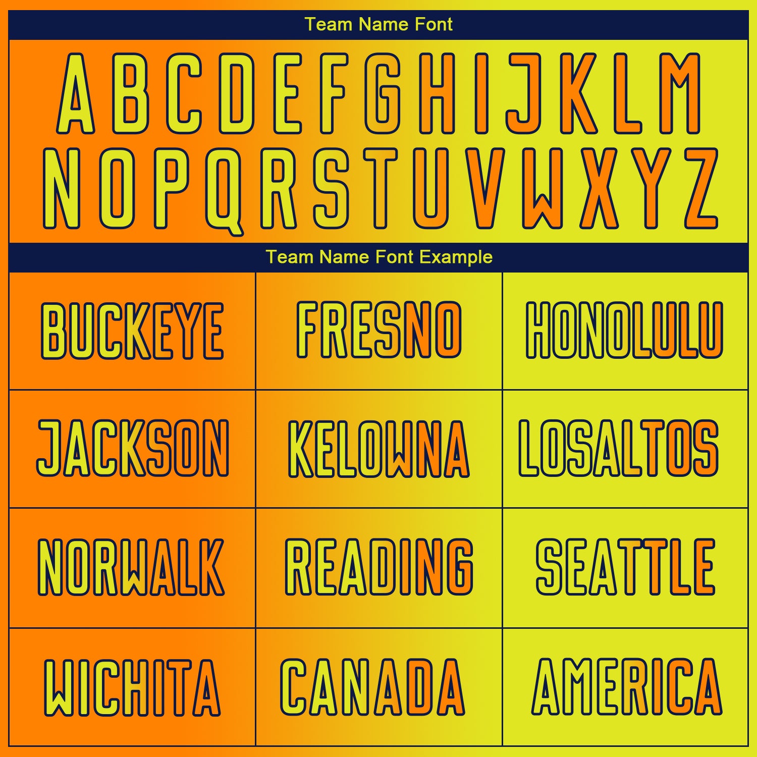 Custom Neon Yellow Bay Orange-Navy Sublimation Gradient Fashion Soccer Uniform Jersey