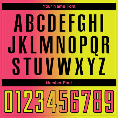 Custom Neon Yellow Neon Pink-Black Sublimation Gradient Fashion Soccer Uniform Jersey