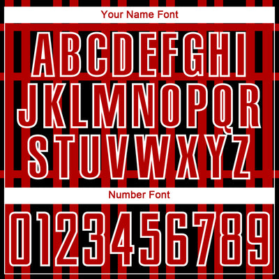 Custom Black Red-White Stripe Line Sublimation Soccer Uniform Jersey