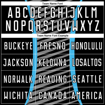 Custom Sky Blue White-Black Stripe Line Sublimation Soccer Uniform Jersey