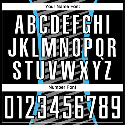 Custom Sky Blue White-Black Stripe Line Sublimation Soccer Uniform Jersey