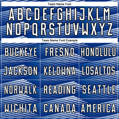 Custom Royal White-Black Stripe Line Sublimation Soccer Uniform Jersey