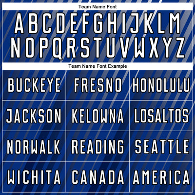 Custom Royal White-Black Stripe Line Sublimation Soccer Uniform Jersey