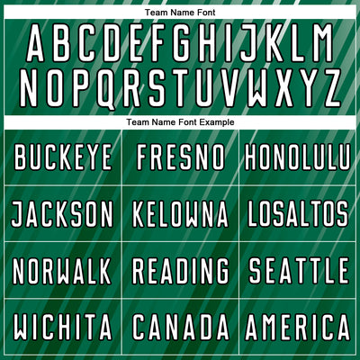 Custom Kelly Green White-Black Stripe Line Sublimation Soccer Uniform Jersey