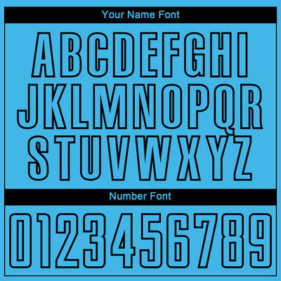 Custom Sky Blue Black Gradient Arrow Geometric Shapes Sublimation Soccer Uniform Jersey