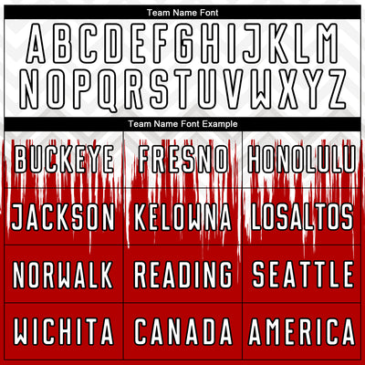 Custom White Red-Black Gradient Dripping Splatter Art Sublimation Soccer Uniform Jersey