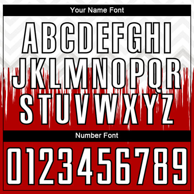 Custom White Red-Black Gradient Dripping Splatter Art Sublimation Soccer Uniform Jersey