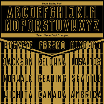 Custom Black Old Gold Stripe Line Sublimation Soccer Uniform Jersey