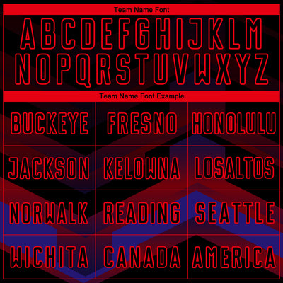 Custom Black Fire Red Gradient Arrow Geometric Shapes Sublimation Soccer Uniform Jersey