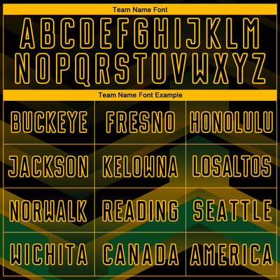 Custom Black Gold Gradient Arrow Geometric Shapes Sublimation Soccer Uniform Jersey