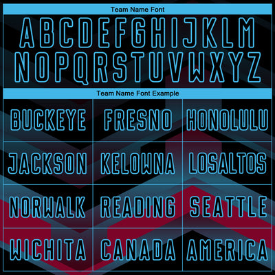 Custom Black Sky Blue Gradient Arrow Geometric Shapes Sublimation Soccer Uniform Jersey