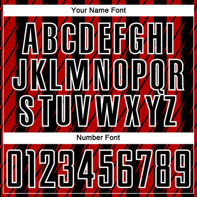 Custom Black Red-White Stripe Line Sublimation Soccer Uniform Jersey