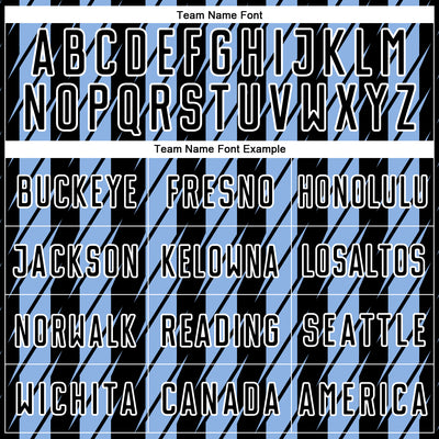 Custom Black Light Blue-White Stripe Line Sublimation Soccer Uniform Jersey