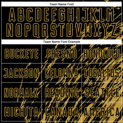 Custom Black Old Gold Splash Sublimation Soccer Uniform Jersey