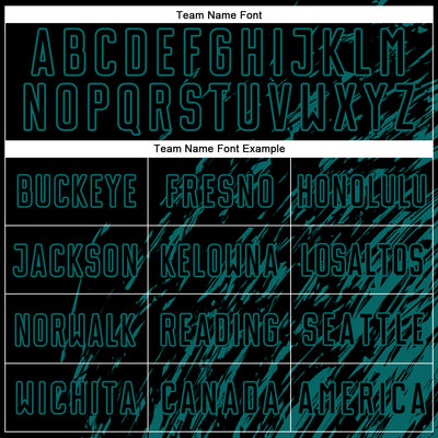 Custom Black Teal Splash Sublimation Soccer Uniform Jersey