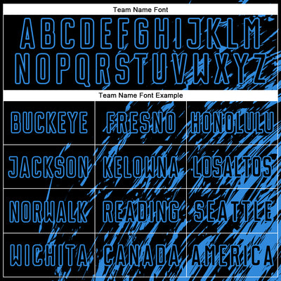 Custom Black Powder Blue Splash Sublimation Soccer Uniform Jersey