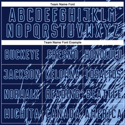 Custom Navy Light Blue Splash Sublimation Soccer Uniform Jersey