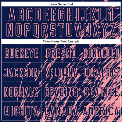 Custom Navy Medium Pink Splash Sublimation Soccer Uniform Jersey