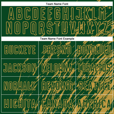 Custom Green Old Gold Splash Sublimation Soccer Uniform Jersey