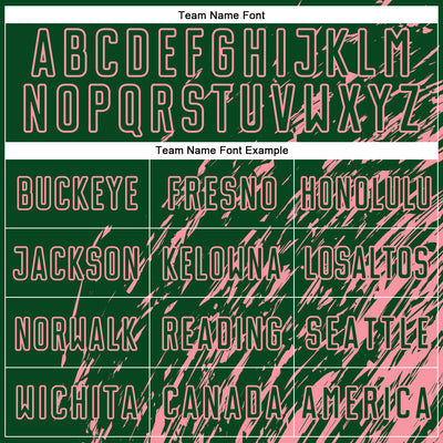 Custom Green Medium Pink Splash Sublimation Soccer Uniform Jersey