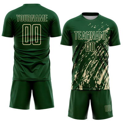 Custom Green Cream Splash Sublimation Soccer Uniform Jersey
