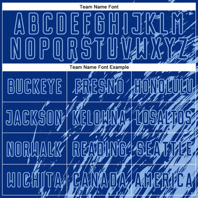 Custom Royal Light Blue Splash Sublimation Soccer Uniform Jersey