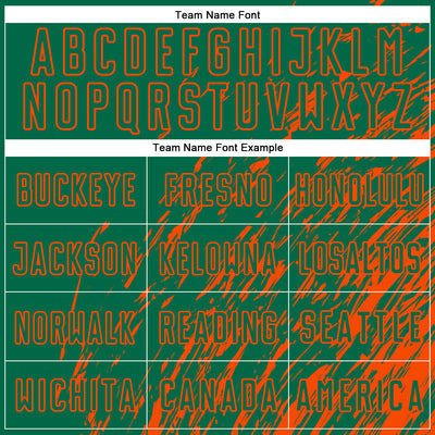 Custom Kelly Green Orange Splash Sublimation Soccer Uniform Jersey