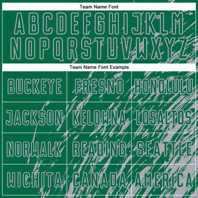 Custom Kelly Green Gray Splash Sublimation Soccer Uniform Jersey