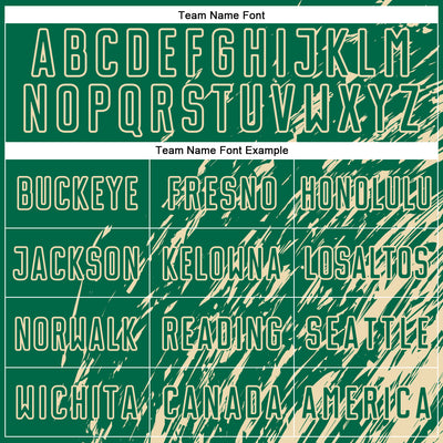 Custom Kelly Green Cream Splash Sublimation Soccer Uniform Jersey