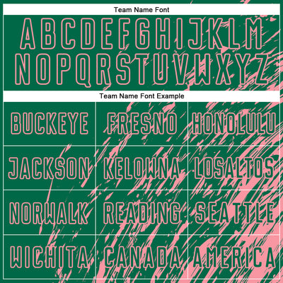 Custom Kelly Green Medium Pink Splash Sublimation Soccer Uniform Jersey