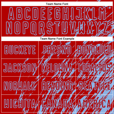 Custom Red Light Blue Splash Sublimation Soccer Uniform Jersey