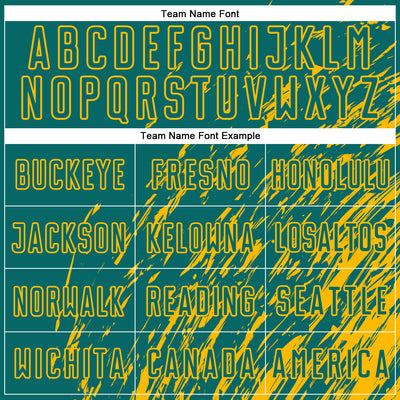 Custom Teal Gold Splash Sublimation Soccer Uniform Jersey