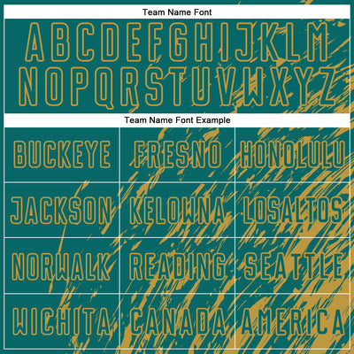 Custom Teal Old Gold Splash Sublimation Soccer Uniform Jersey