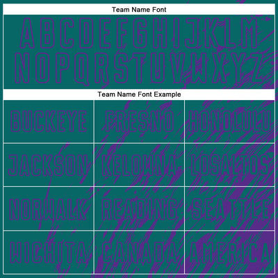 Custom Teal Purple Splash Sublimation Soccer Uniform Jersey