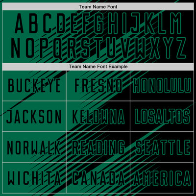 Custom Black Kelly Green Line Sublimation Soccer Uniform Jersey