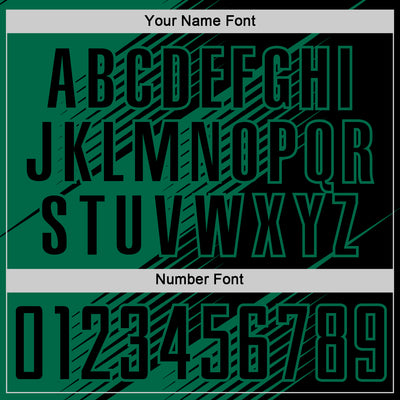 Custom Black Kelly Green Line Sublimation Soccer Uniform Jersey