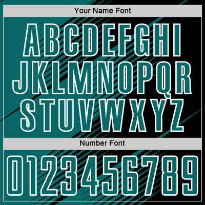 Custom Black Teal-White Line Sublimation Soccer Uniform Jersey