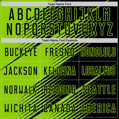 Custom Black Neon Green Line Sublimation Soccer Uniform Jersey