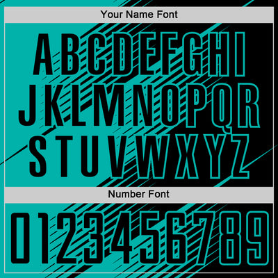 Custom Black Aqua Line Sublimation Soccer Uniform Jersey