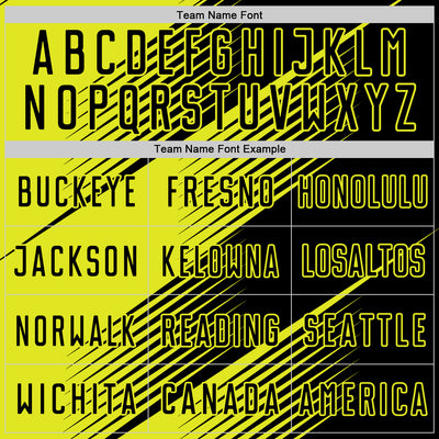 Custom Black Neon Yellow Line Sublimation Soccer Uniform Jersey