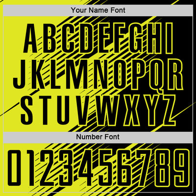 Custom Black Neon Yellow Line Sublimation Soccer Uniform Jersey