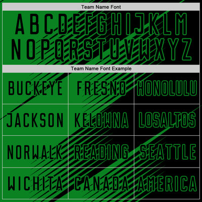 Custom Black Grass Green Line Sublimation Soccer Uniform Jersey