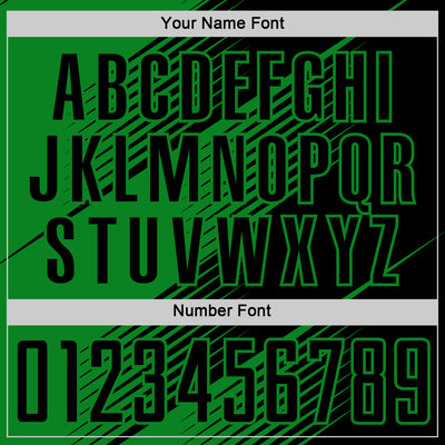 Custom Black Grass Green Line Sublimation Soccer Uniform Jersey