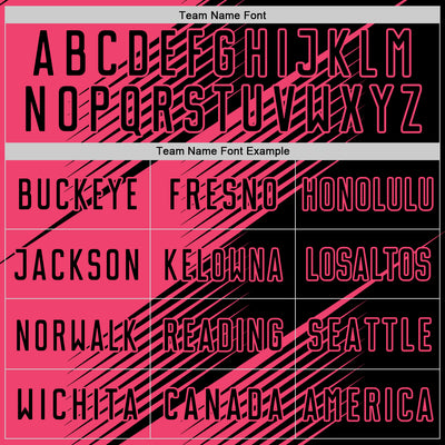 Custom Black Neon Pink Line Sublimation Soccer Uniform Jersey