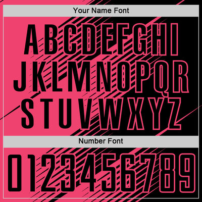 Custom Black Neon Pink Line Sublimation Soccer Uniform Jersey