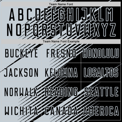 Custom Black Silver Line Sublimation Soccer Uniform Jersey