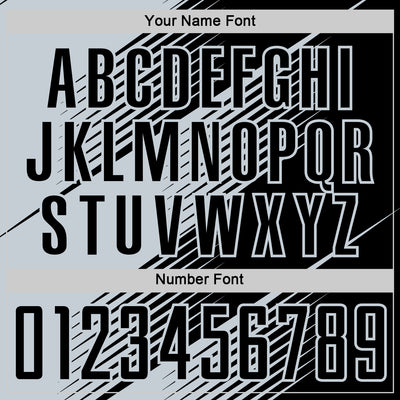 Custom Black Silver Line Sublimation Soccer Uniform Jersey