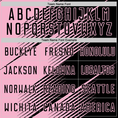 Custom Black Light Pink Line Sublimation Soccer Uniform Jersey